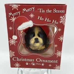 E&S Pets Shih Tzu Dog Christmas Ornament Shatterproof Decoupage New Gift Decor